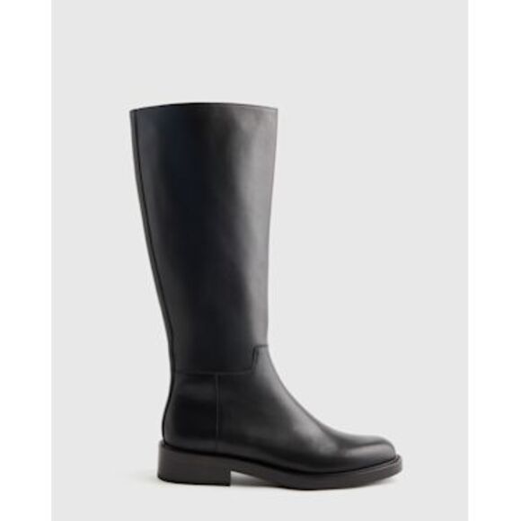 Quince Shoes - Quince Black Leather Knee-High Boots